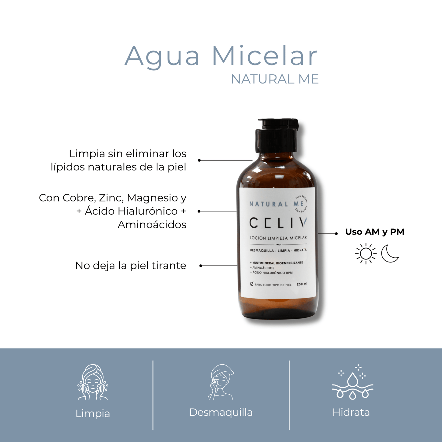 Agua Micelar - Natural Me [250 ml] - CELIV